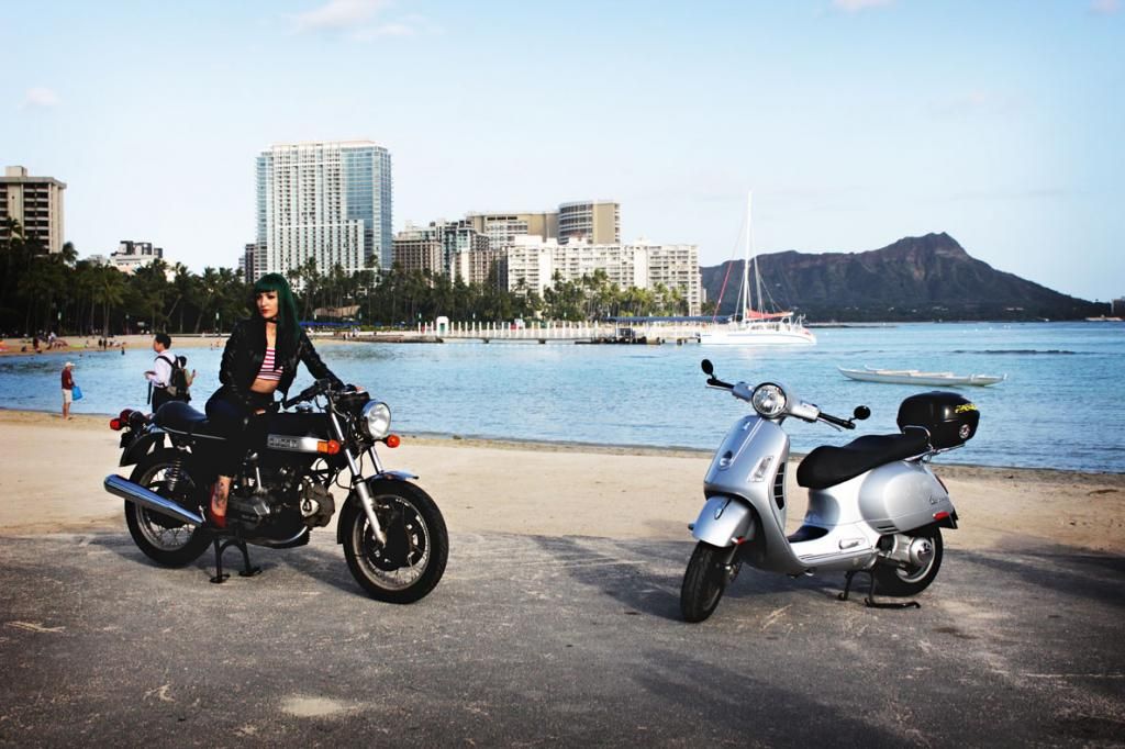 Modern Vespa Honolulu magazine photo shoot yesterday